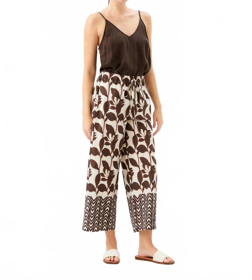 NEW FIFTEEN TWENTY women's cora drawstring pants in brown
